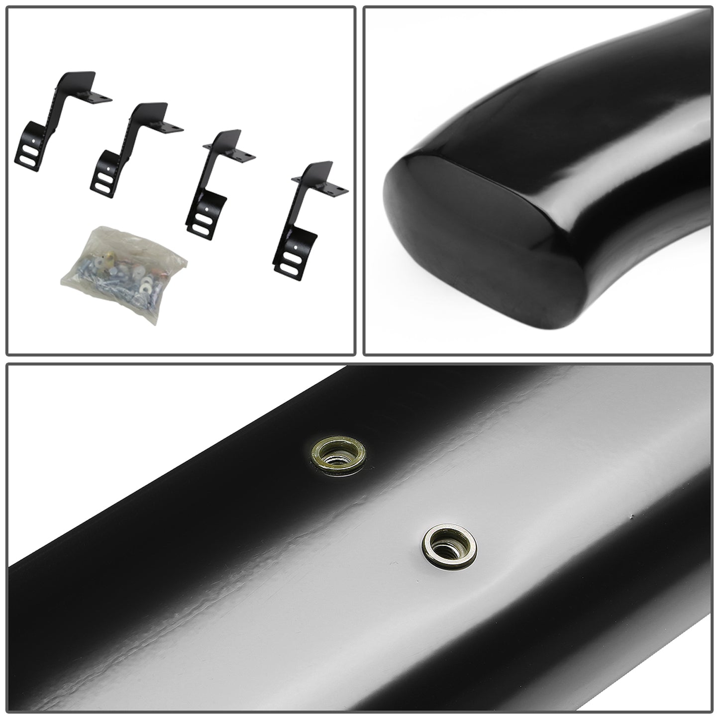 ESTRIBOS 5" - OVAL - 45 DEG - 99-16 FORD F-250, F-350 SUPER DUTY - REGULAR CAB - BLACK