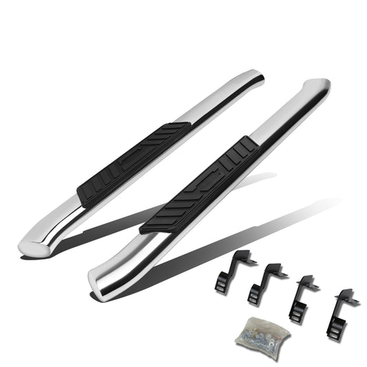 ESTRIBOS 5" - OVAL - 45 DEG - 99-16 FORD F-250, F-350 SUPER DUTY - REGULAR CAB - SILVER