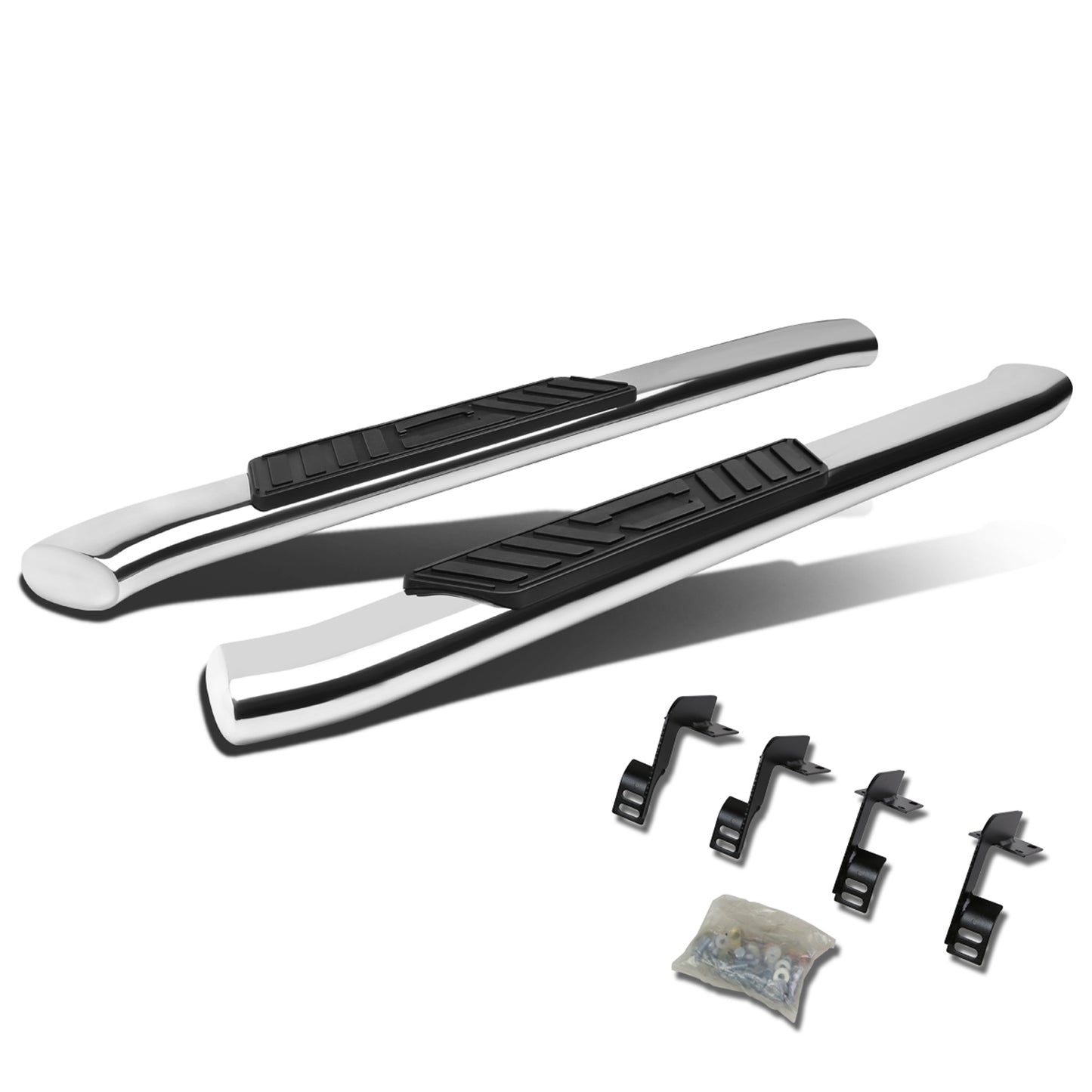 ESTRIBOS 5" - OVAL - 45 DEG - 99-16 FORD F-250, F-350 SUPER DUTY - REGULAR CAB - SILVER