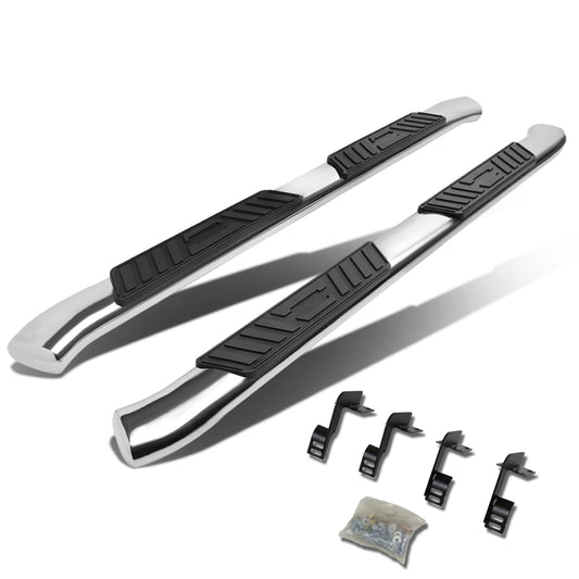 ESTRIBOS 5" - OVAL - 45 DEG - 99-16 FORD F-250, F-350 SUPER DUTY - SUPER CAB - SILVER