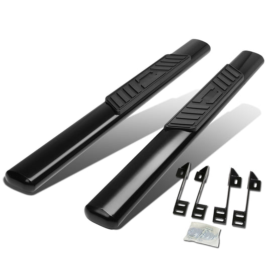 ESTRIBOS 5" - OVAL - STRAIGHT - 99-16 CHEVY SILVERADO 1500, 2500, 3500, GMC SIERRA 1500, 2500, 3500 - REGULAR CAB - BLACK