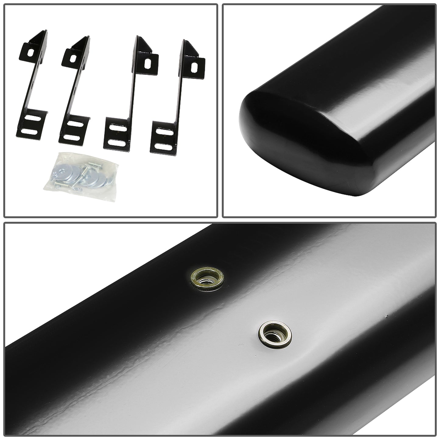 ESTRIBOS 5" - OVAL - STRAIGHT - 99-16 CHEVY SILVERADO 1500, 2500, 3500, GMC SIERRA 1500, 2500, 3500 - REGULAR CAB - BLACK