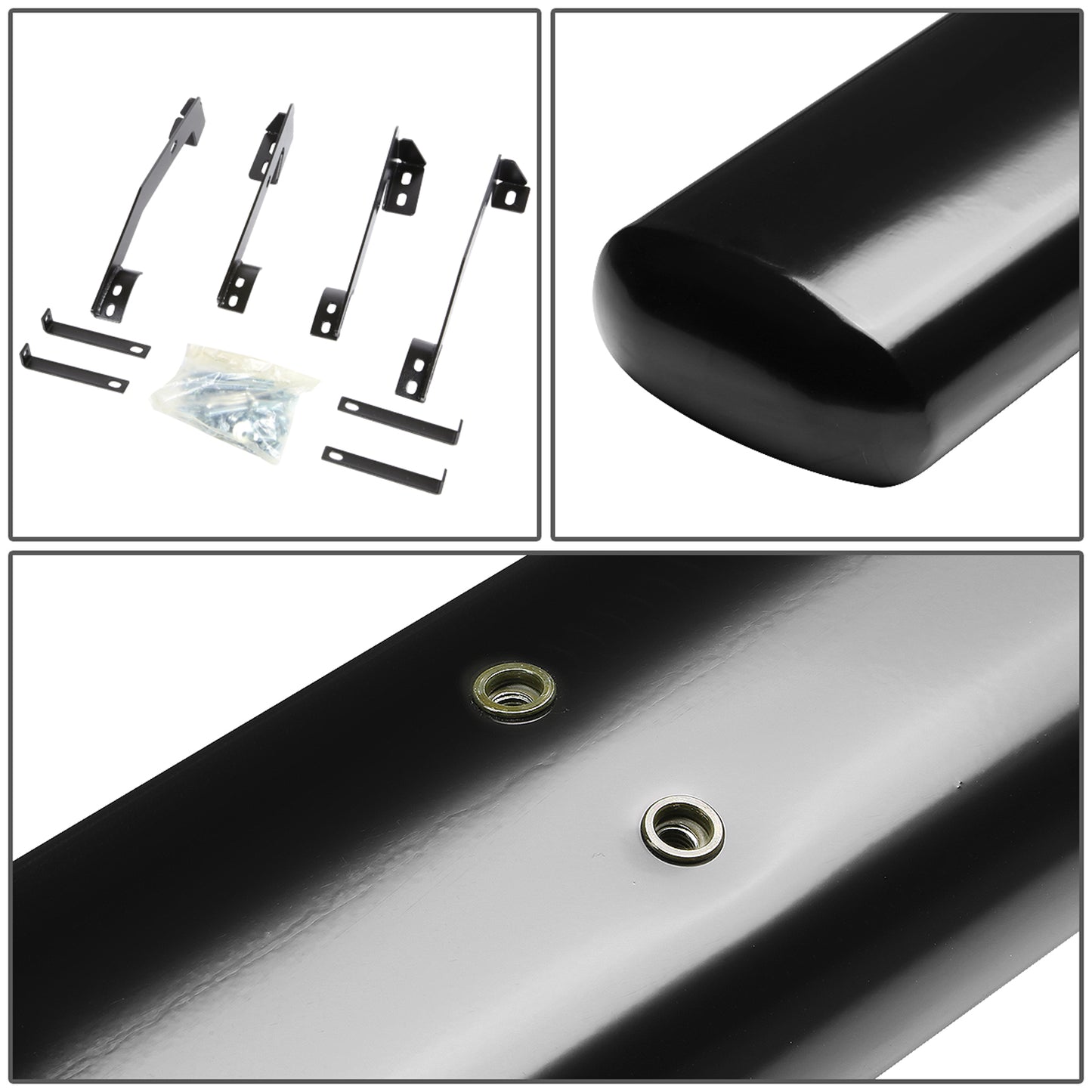 ESTRIBOS 5" - OVAL - STRAIGHT - 98-01 DODGE RAM 1500 / 98-02 DODGE RAM 2500, 3500 - QUAD CAB - BLACK