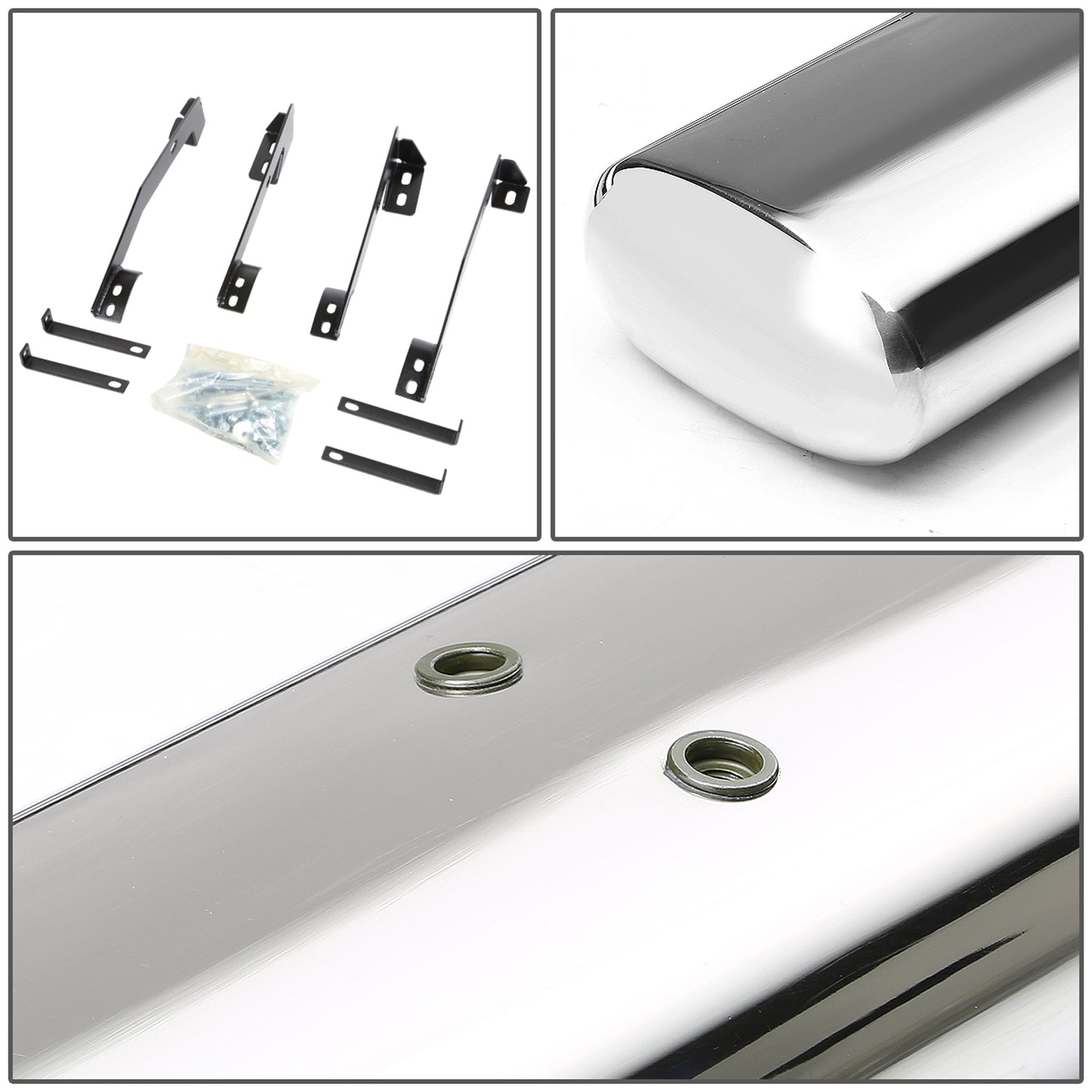 ESTRIBOS 5" - OVAL - STRAIGHT - 98-01 DODGE RAM 1500 / 98-02 DODGE RAM 2500, 3500 - QUAD CAB - SILVER
