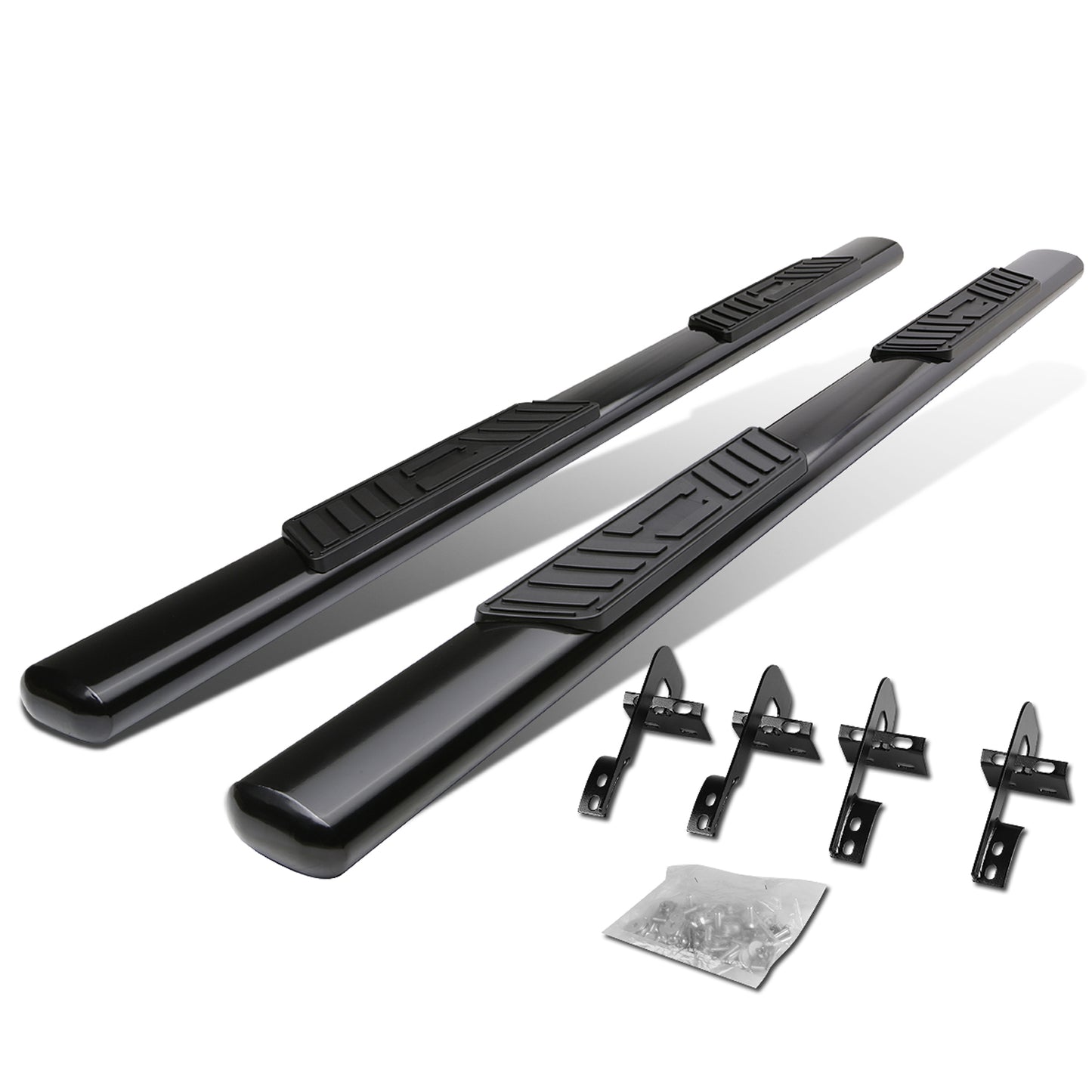 ESTRIBOS 5" - OVAL - STRAIGHT - 04-08 FORD F-150 - SUPER CAB - BLACK