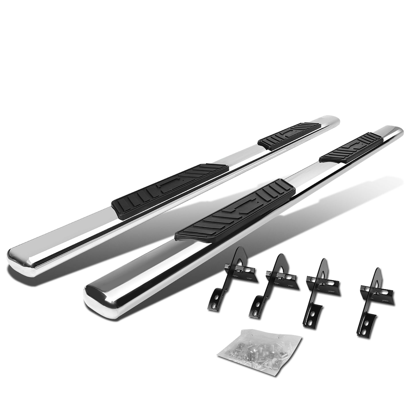 ESTRIBOS 5" - OVAL - STRAIGHT - 09-14 FORD F-150 - SUPER CAB - SILVER