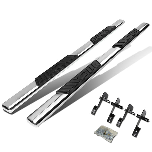 ESTRIBOS 5" - OVAL - STRAIGHT - 01-03 FORD F-150 - SUPER CREW - SILVER