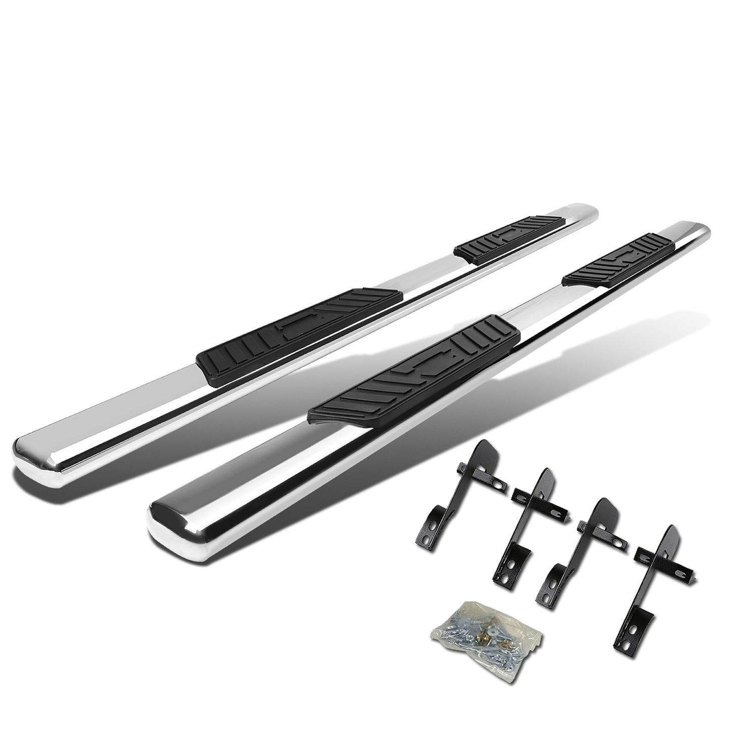 ESTRIBOS 5" - OVAL - STRAIGHT - 01-03 FORD F-150 - SUPER CREW - SILVER