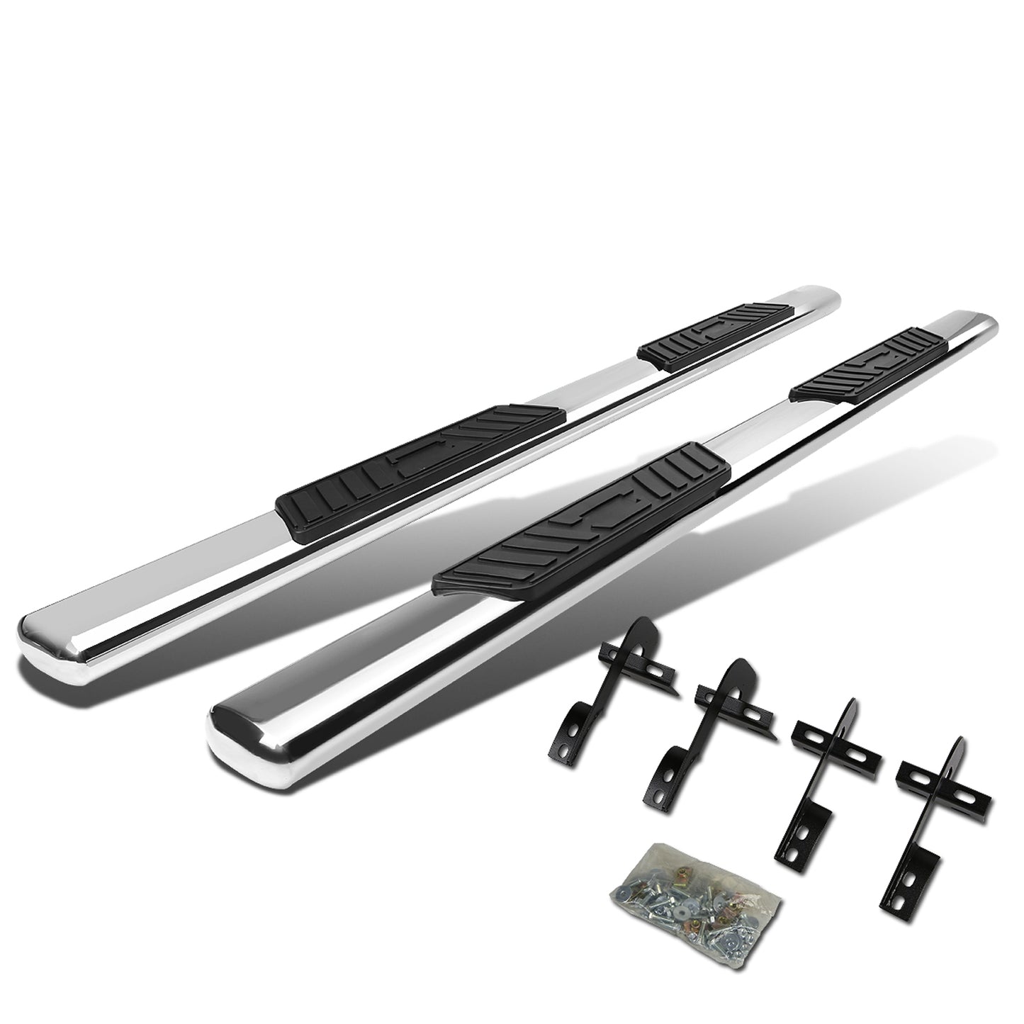 ESTRIBOS 5" - OVAL - STRAIGHT - 04-08 FORD F-150 / 06-08 LINCOLN MARK LT - SUPER CREW - SILVER