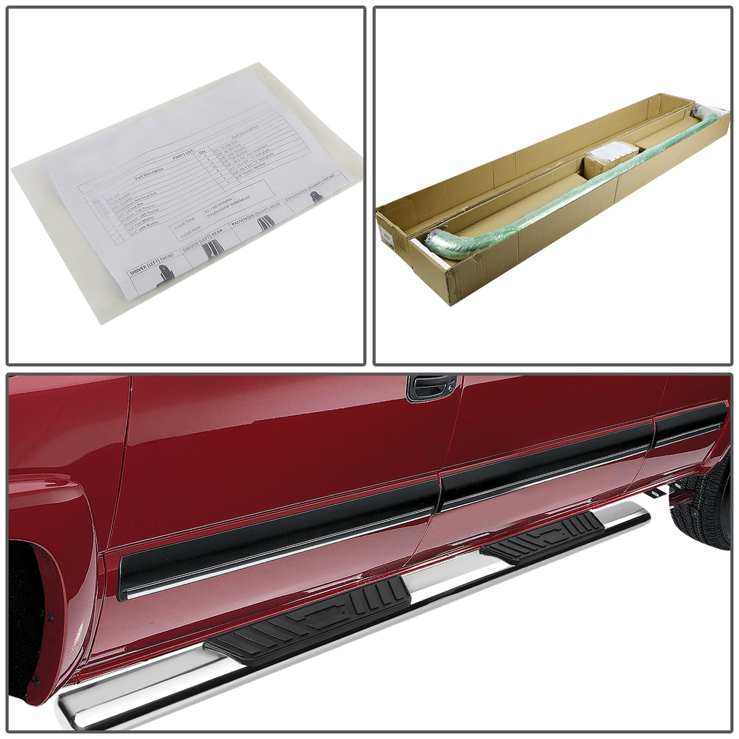 ESTRIBOS 5" - OVAL - STRAIGHT - 04-08 FORD F-150 / 06-08 LINCOLN MARK LT - SUPER CREW - SILVER