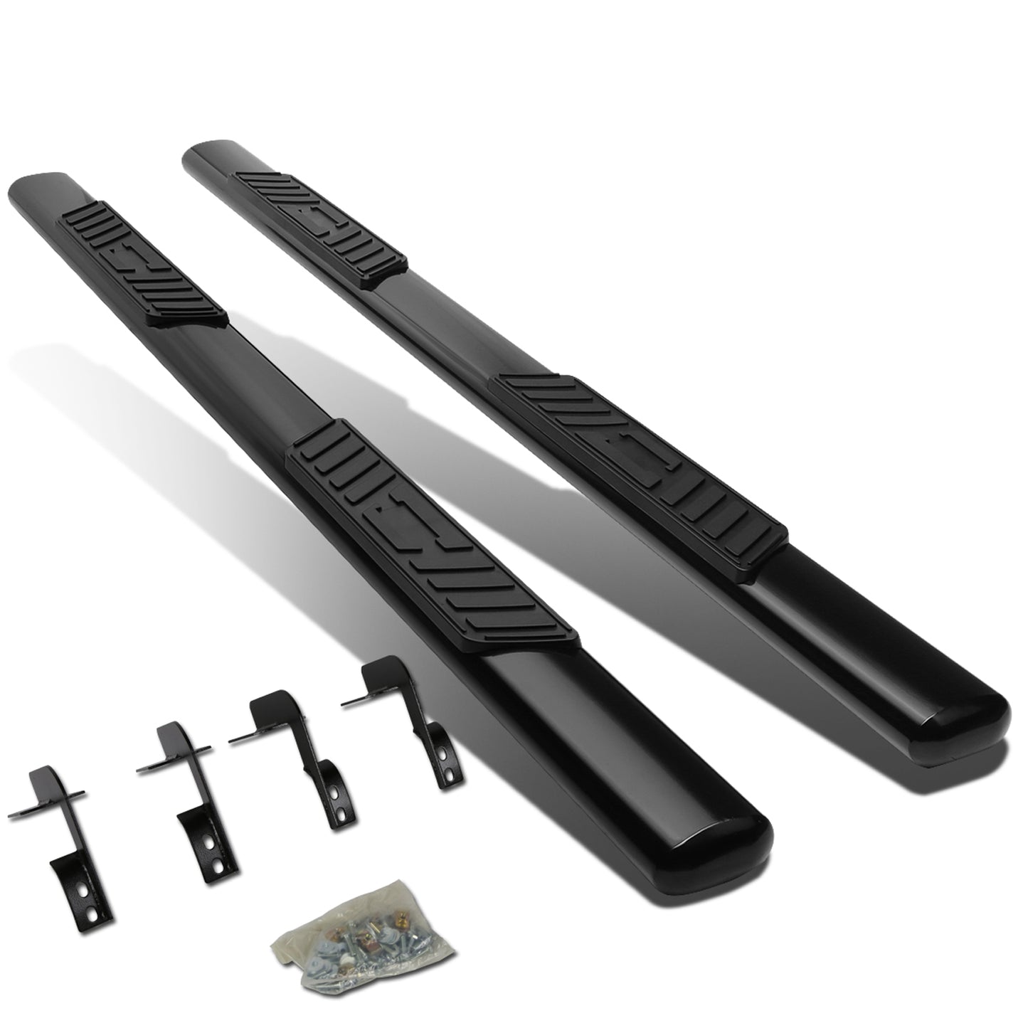 ESTRIBOS 5" - OVAL - STRAIGHT - 99-16 FORD F-250, F-350, F-450, F-550 - SUPER DUTY - SUPER CAB - BLACK
