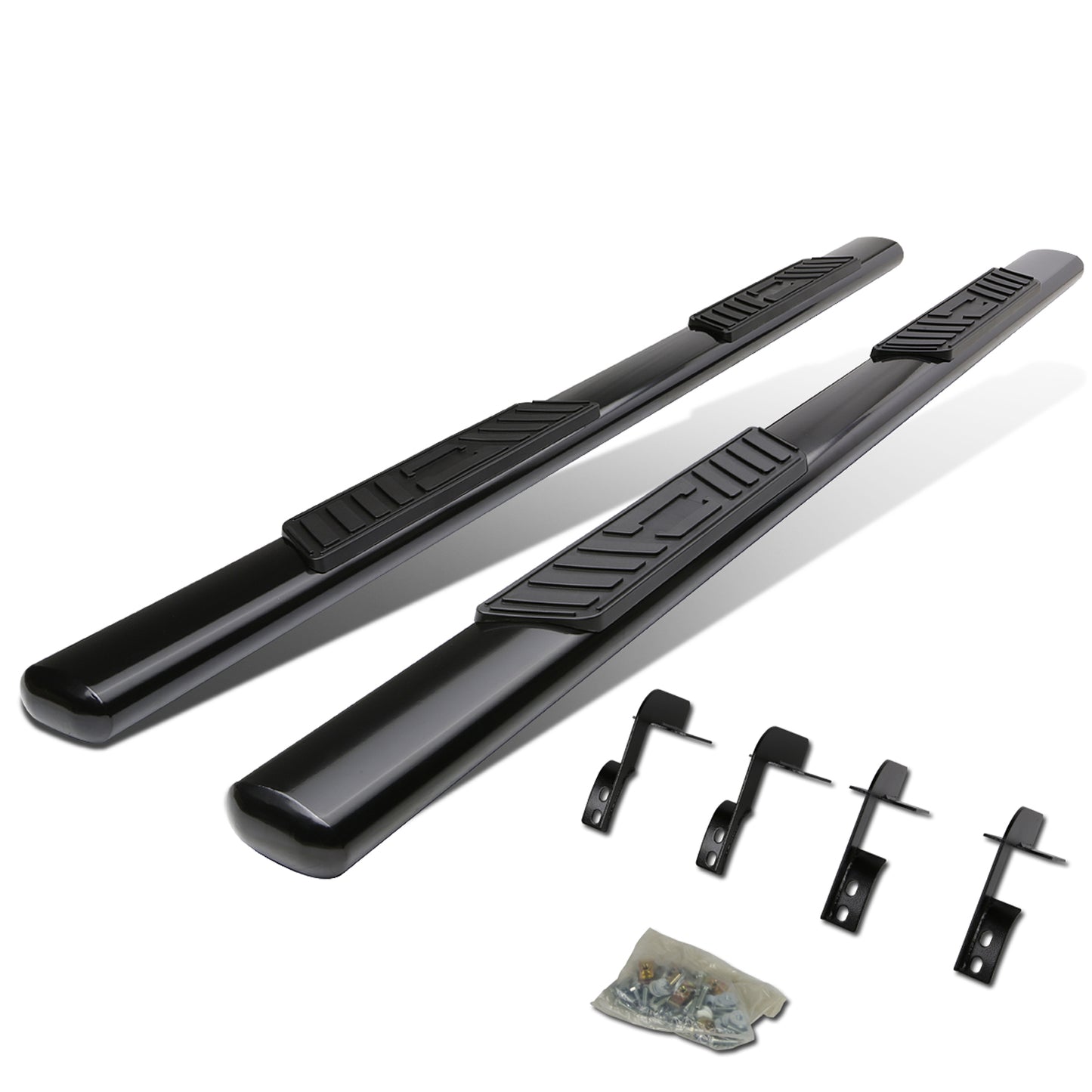 ESTRIBOS 5" - OVAL - STRAIGHT - 99-16 FORD F-250, F-350, F-450, F-550 - SUPER DUTY - SUPER CAB - BLACK