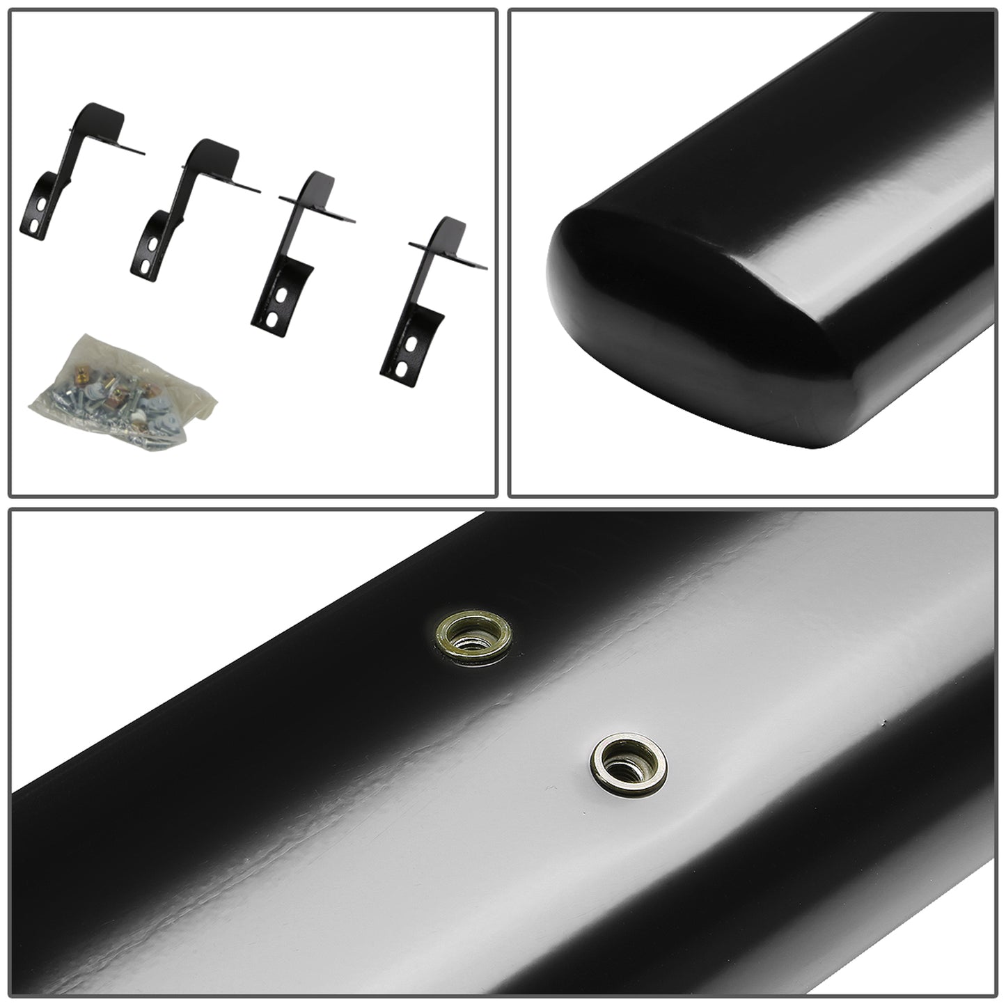 ESTRIBOS 5" - OVAL - STRAIGHT - 99-16 FORD F-250, F-350, F-450, F-550 - SUPER DUTY - SUPER CAB - BLACK