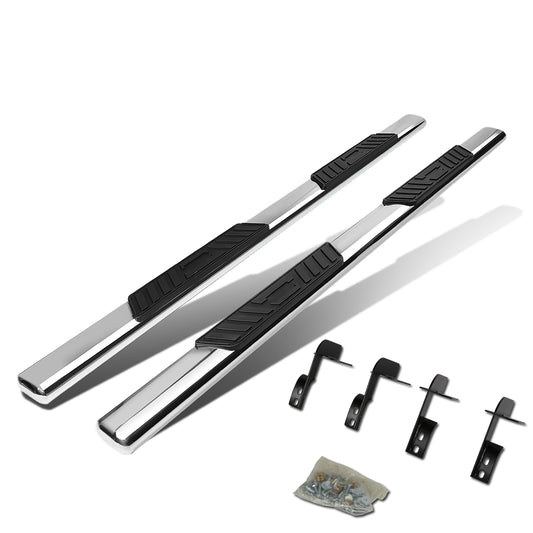 ESTRIBOS 5" - OVAL - STRAIGHT - 99-16 FORD F-250, F-350, F-450, F-550 - SUPER DUTY - SUPER CAB - SILVER