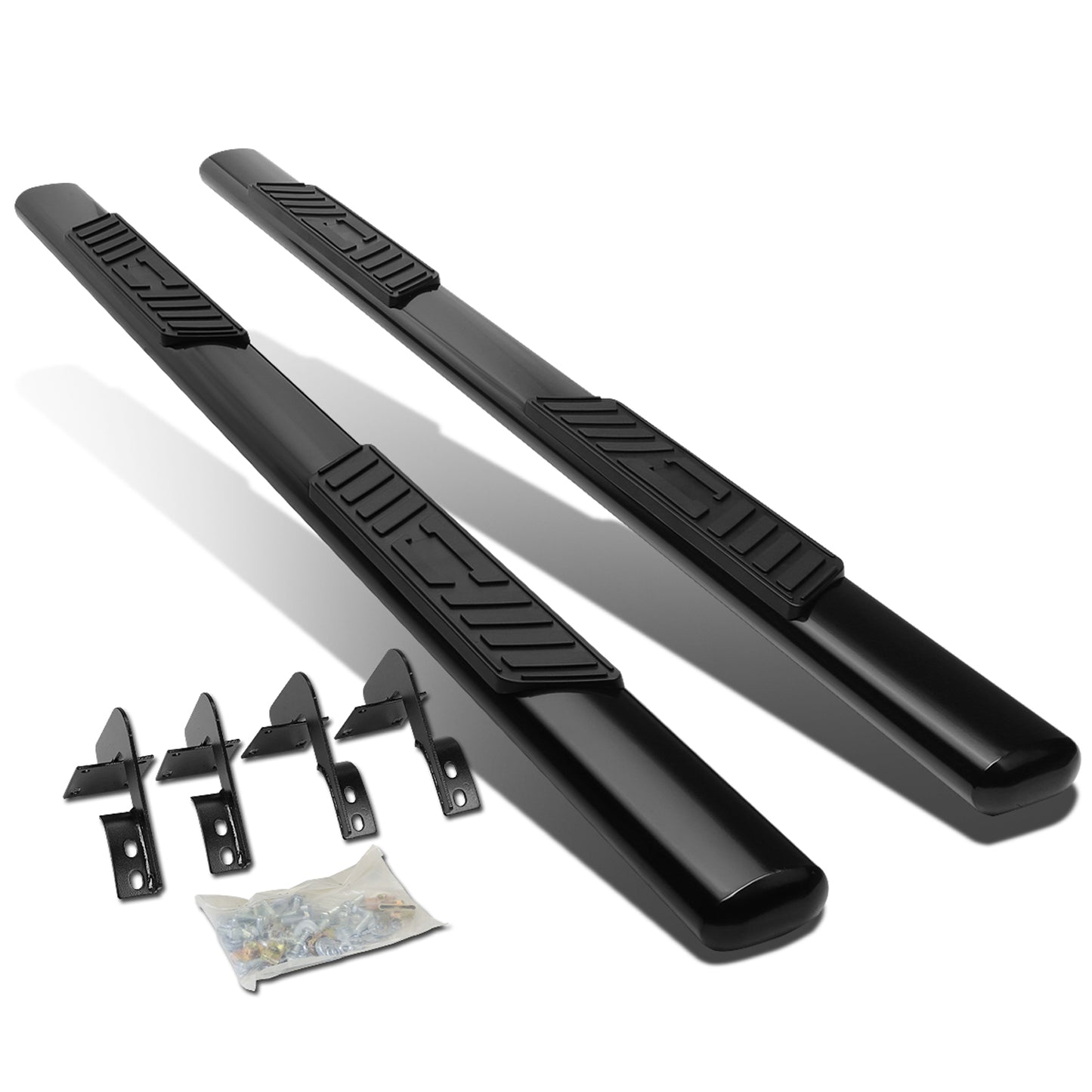 ESTRIBOS 5" - OVAL - STRAIGHT - 99-16 FORD F-250, F-350, F-450, F-550 - SUPER DUTY - CREW CAB - BLACK