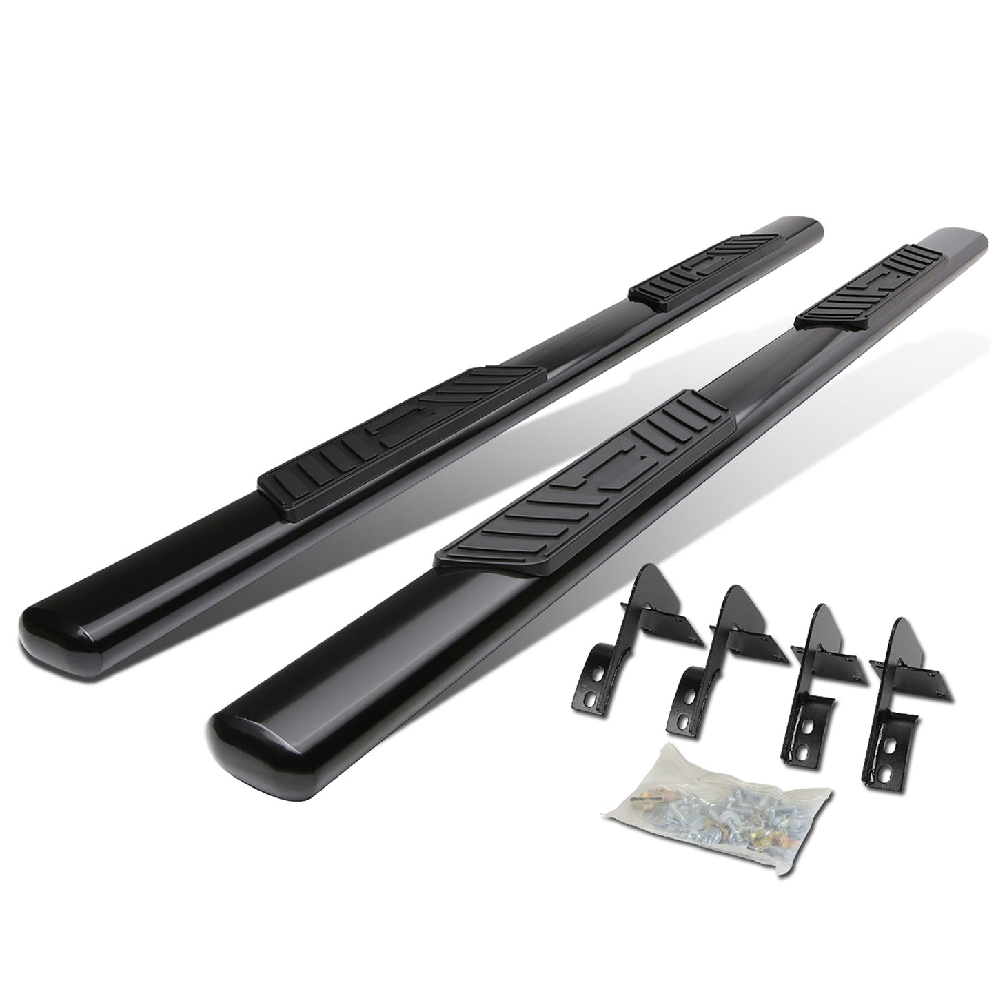 ESTRIBOS 5" - OVAL - STRAIGHT - 99-16 FORD F-250, F-350, F-450, F-550 - SUPER DUTY - CREW CAB - BLACK