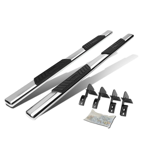 ESTRIBOS 5" - OVAL - STRAIGHT - 99-16 FORD F-250, F-350, F-450, F-550 - SUPER DUTY - CREW CAB - SILVER