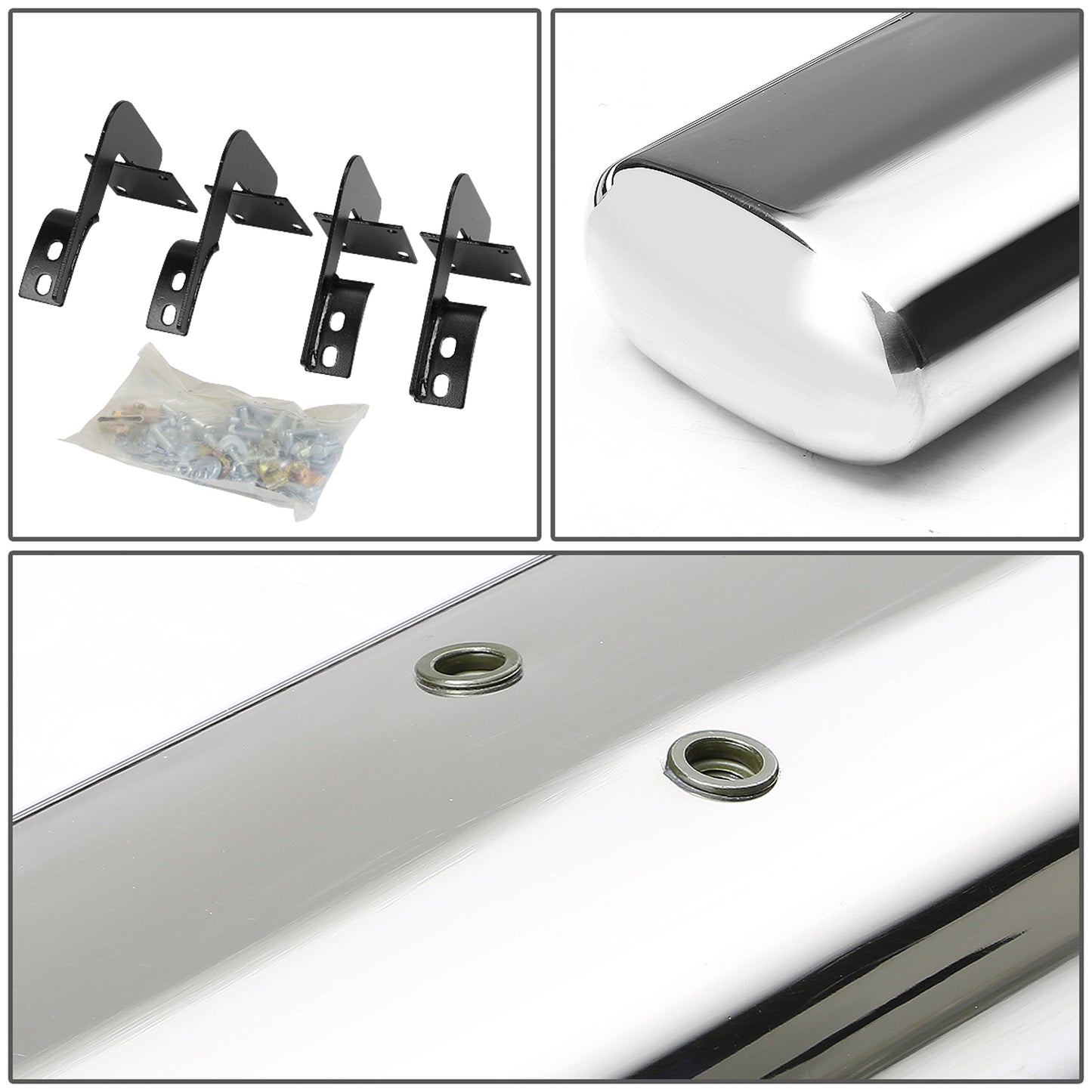 ESTRIBOS 5" - OVAL - STRAIGHT - 99-16 FORD F-250, F-350, F-450, F-550 - SUPER DUTY - CREW CAB - SILVER