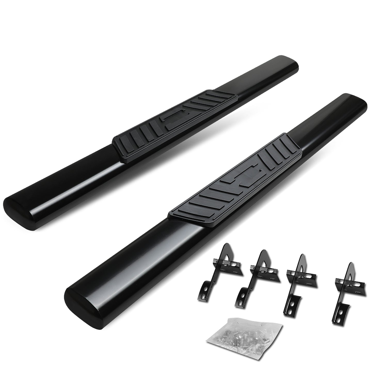 ESTRIBOS 5" - OVAL - STRAIGHT - 15-18 FORD F-150 - REGULAR CAB - BLACK