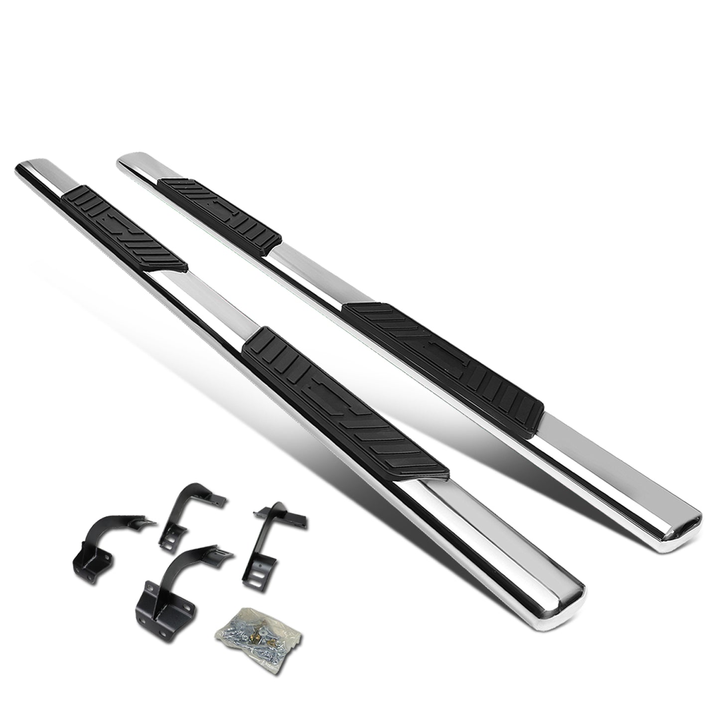 ESTRIBOS 5" - OVAL - STRAIGHT - 15-18 FORD F-150 - SUPER CAB - SILVER