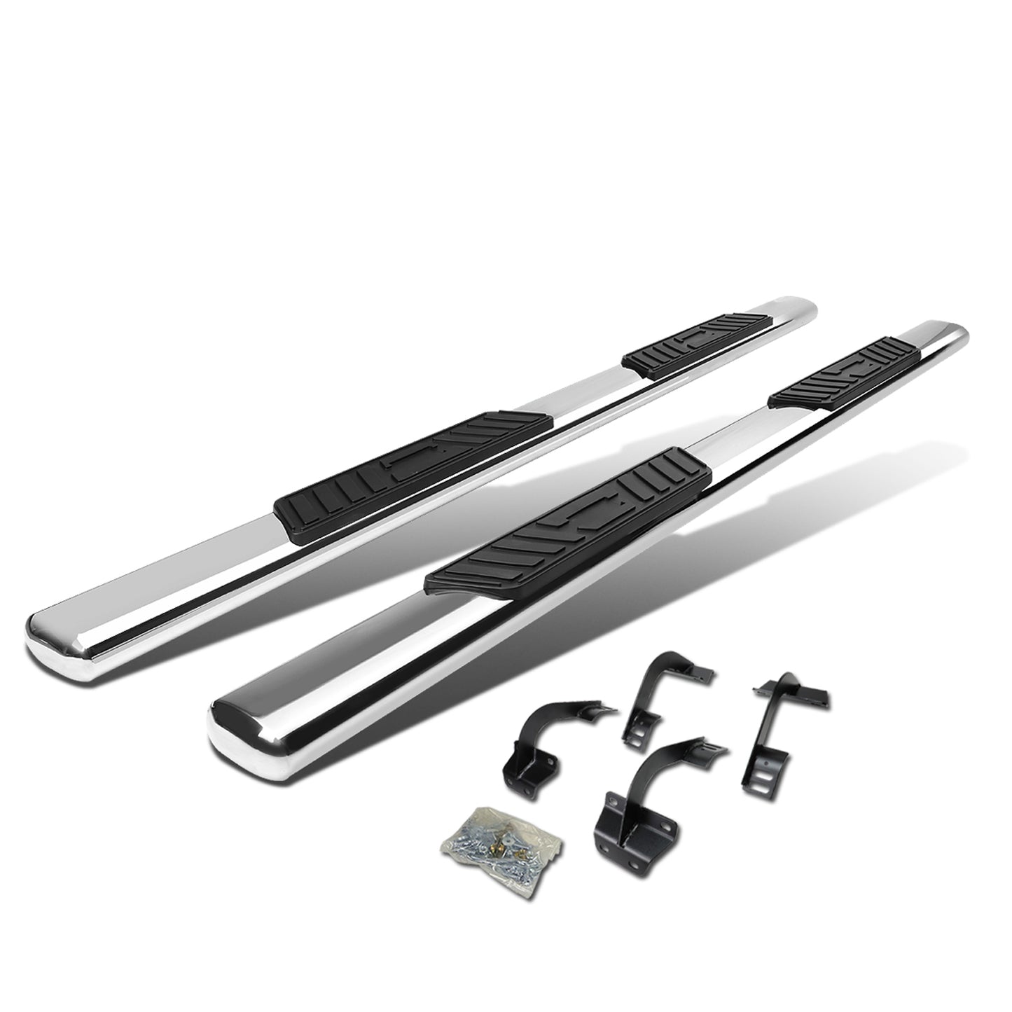 ESTRIBOS 5" - OVAL - STRAIGHT - 15-18 FORD F-150 - SUPER CAB - SILVER