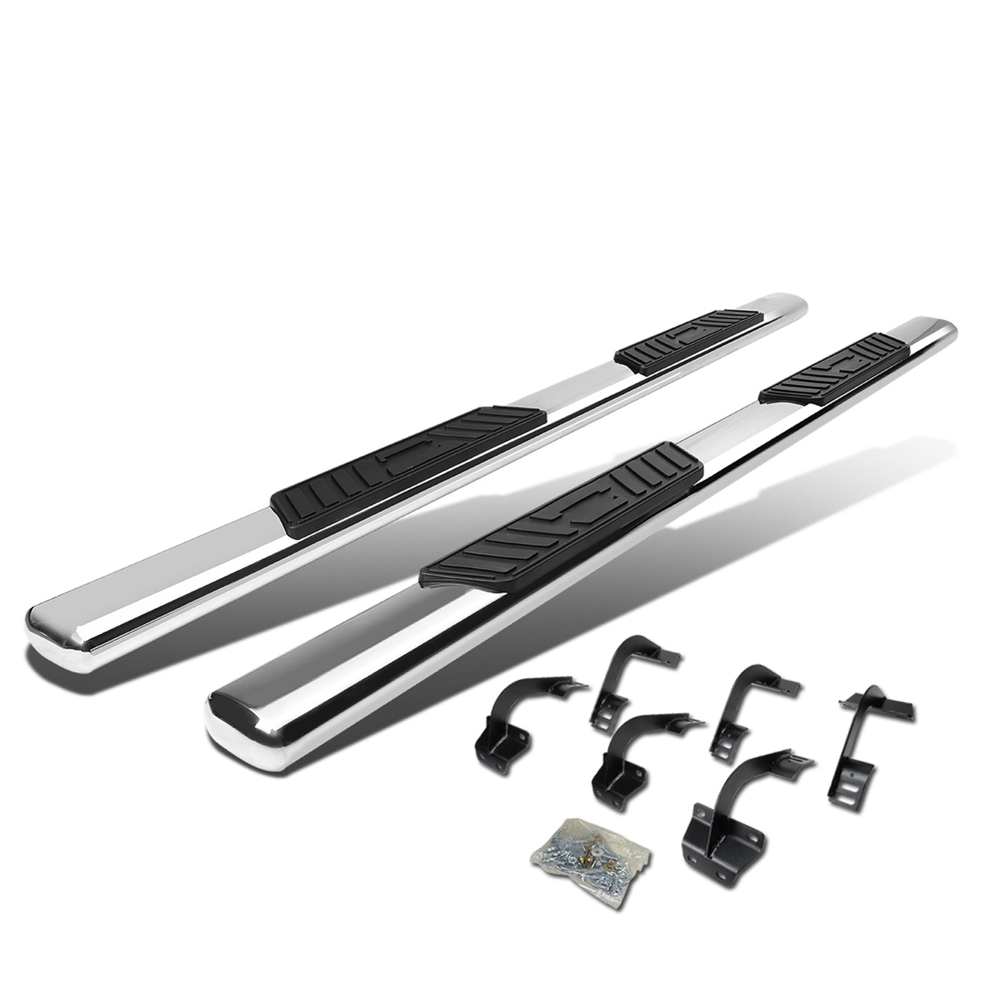 ESTRIBOS 5" - OVAL - STRAIGHT - 15-18 FORD F-150 - SUPER CREW - SILVER