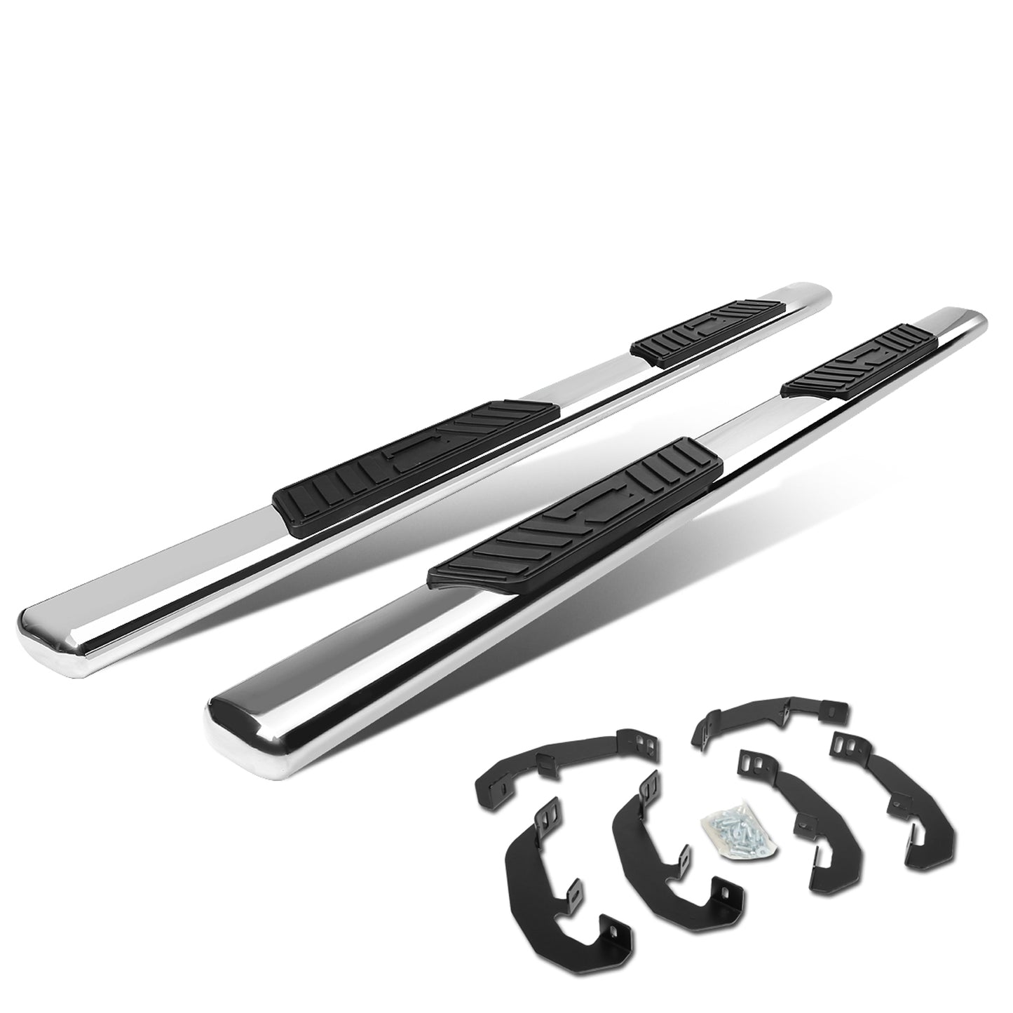 ESTRIBOS 5" - OVAL - STRAIGHT - 19-20 CHEVY SILVERADO - CREW CAB - SILVER