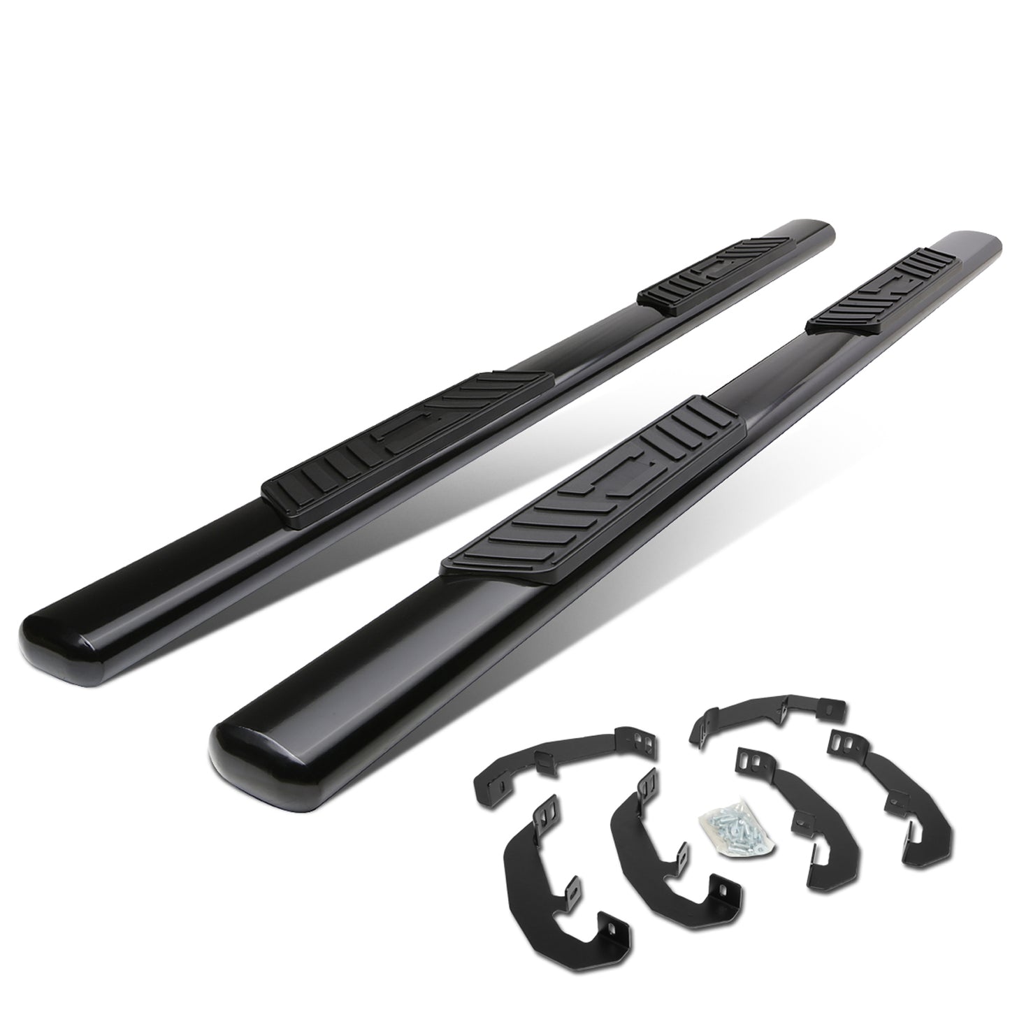 ESTRIBOS 5" - OVAL - STRAIGHT - 19-20 CHEVY SILVERADO - EXTENDED CAB - BLACK