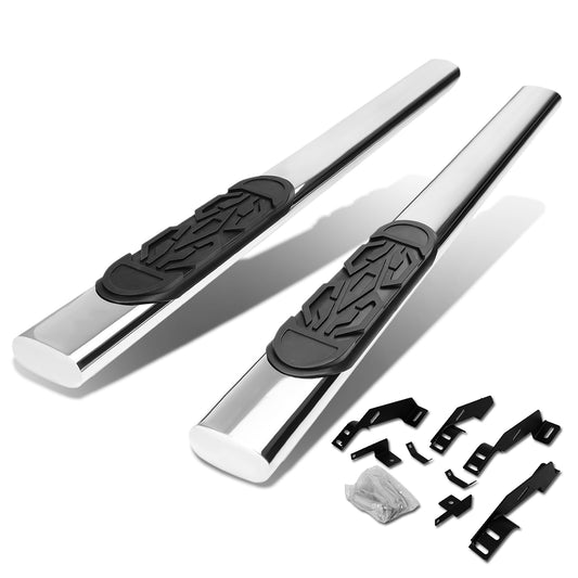 ESTRIBOS 6" - OVAL - STRAIGHT - 88-02 CHEVY / GMC C/K - EXTENDED CAB - SILVER