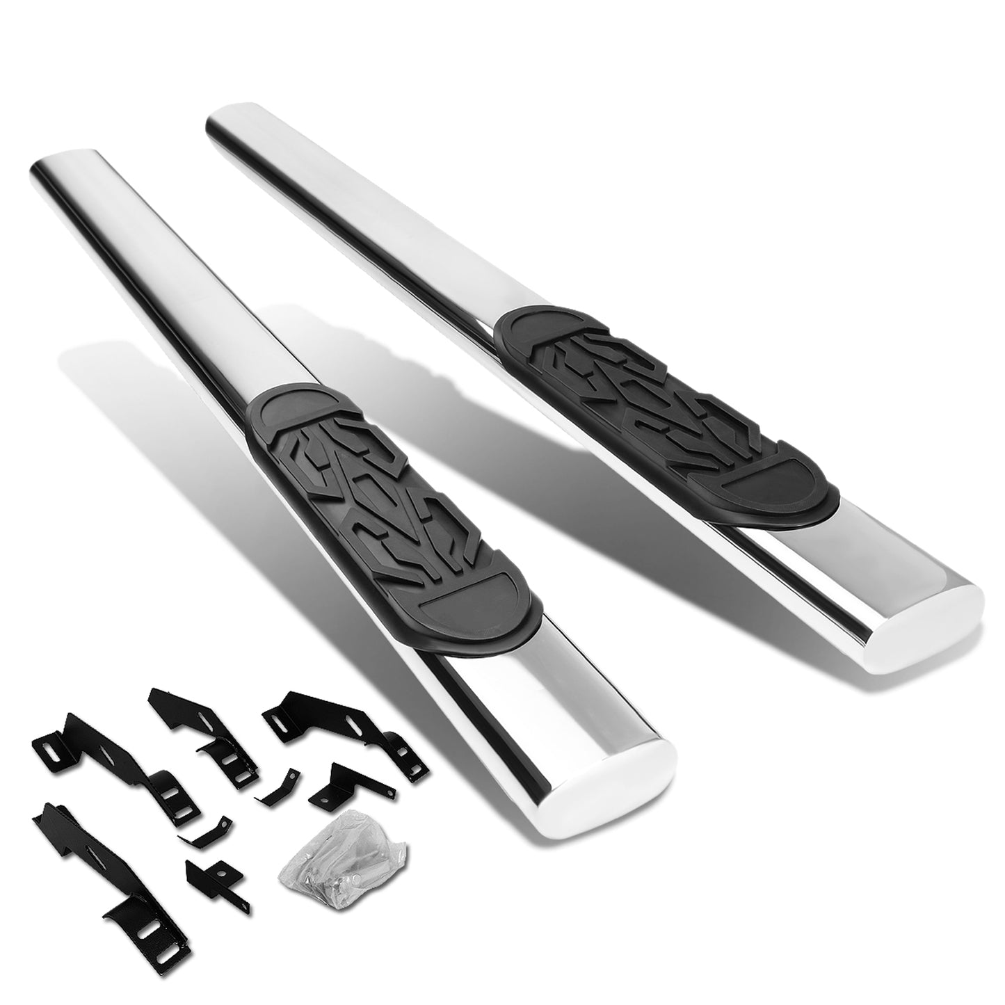 ESTRIBOS 6" - OVAL - STRAIGHT - 88-02 CHEVY / GMC C/K - EXTENDED CAB - SILVER