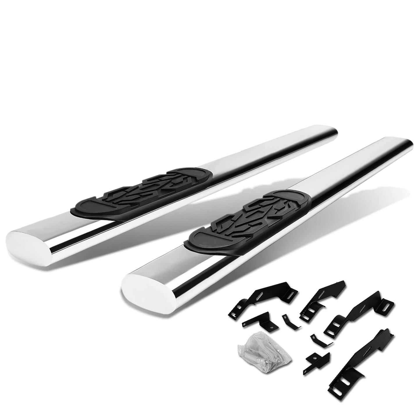 ESTRIBOS 6" - OVAL - STRAIGHT - 88-02 CHEVY / GMC C/K - EXTENDED CAB - SILVER
