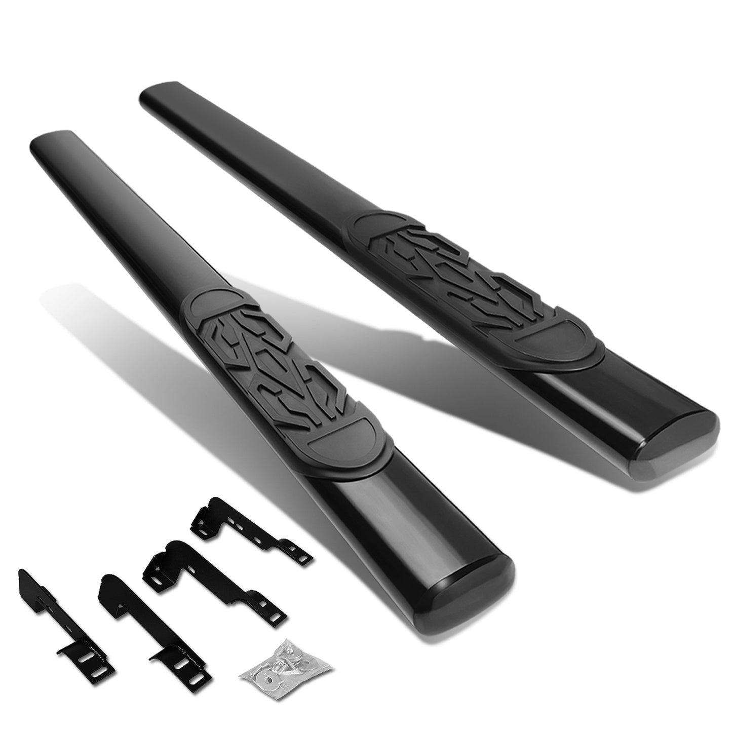 ESTRIBOS 6" - OVAL - STRAIGHT - 99-16 CHEVY SILVERADO 1500, GMC SIERRA 1500 - REGULAR CAB - BLACK