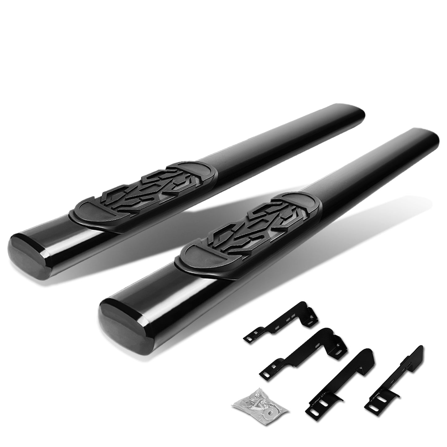 ESTRIBOS 6" - OVAL - STRAIGHT - 99-16 CHEVY SILVERADO 1500, GMC SIERRA 1500 - REGULAR CAB - BLACK
