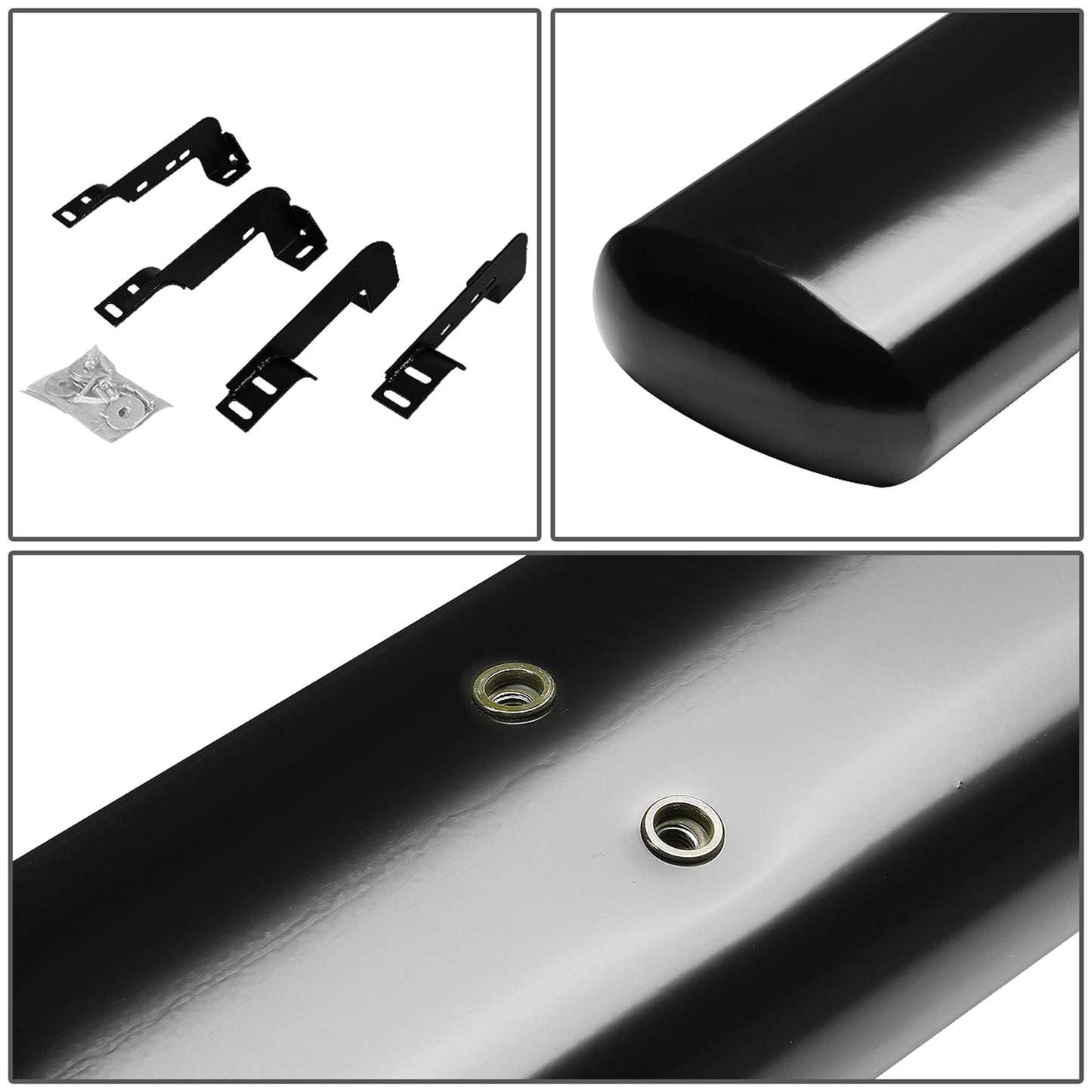 ESTRIBOS 6" - OVAL - STRAIGHT - 99-16 CHEVY SILVERADO 1500, GMC SIERRA 1500 - REGULAR CAB - BLACK