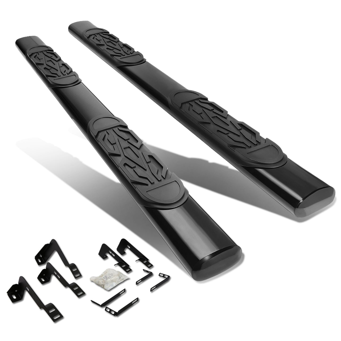 ESTRIBOS 6" - OVAL - STRAIGHT - 99-16 CHEVY SILVERADO 1500, GMC SIERRA 1500 - EXTENDED CAB - DUALLY ONLY - BLACK