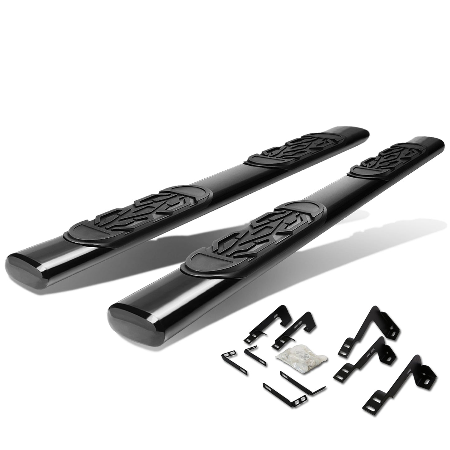 ESTRIBOS 6" - OVAL - STRAIGHT - 99-16 CHEVY SILVERADO 1500, GMC SIERRA 1500 - EXTENDED CAB - DUALLY ONLY - BLACK