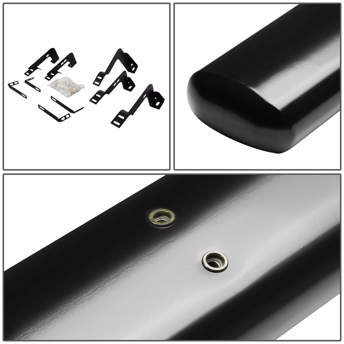 ESTRIBOS 6" - OVAL - STRAIGHT - 99-16 CHEVY SILVERADO 1500, GMC SIERRA 1500 - EXTENDED CAB - DUALLY ONLY - BLACK