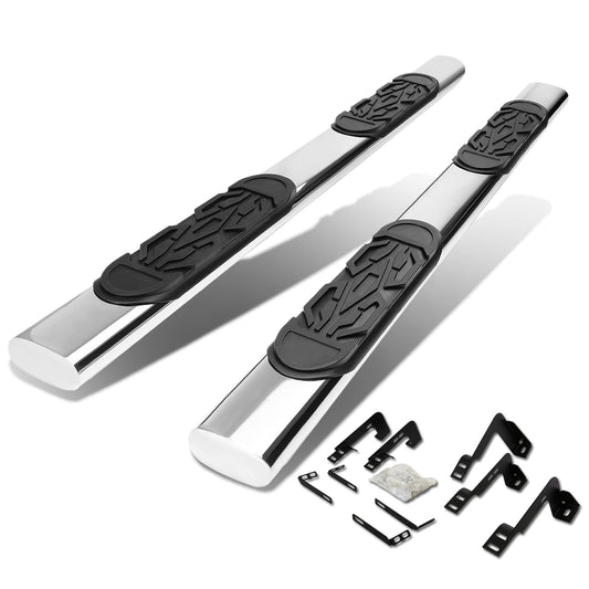 ESTRIBOS 6" - OVAL - STRAIGHT - 99-16 CHEVY SILVERADO 1500, GMC SIERRA 1500 - EXTENDED CAB - DUALLY ONLY - SILVER