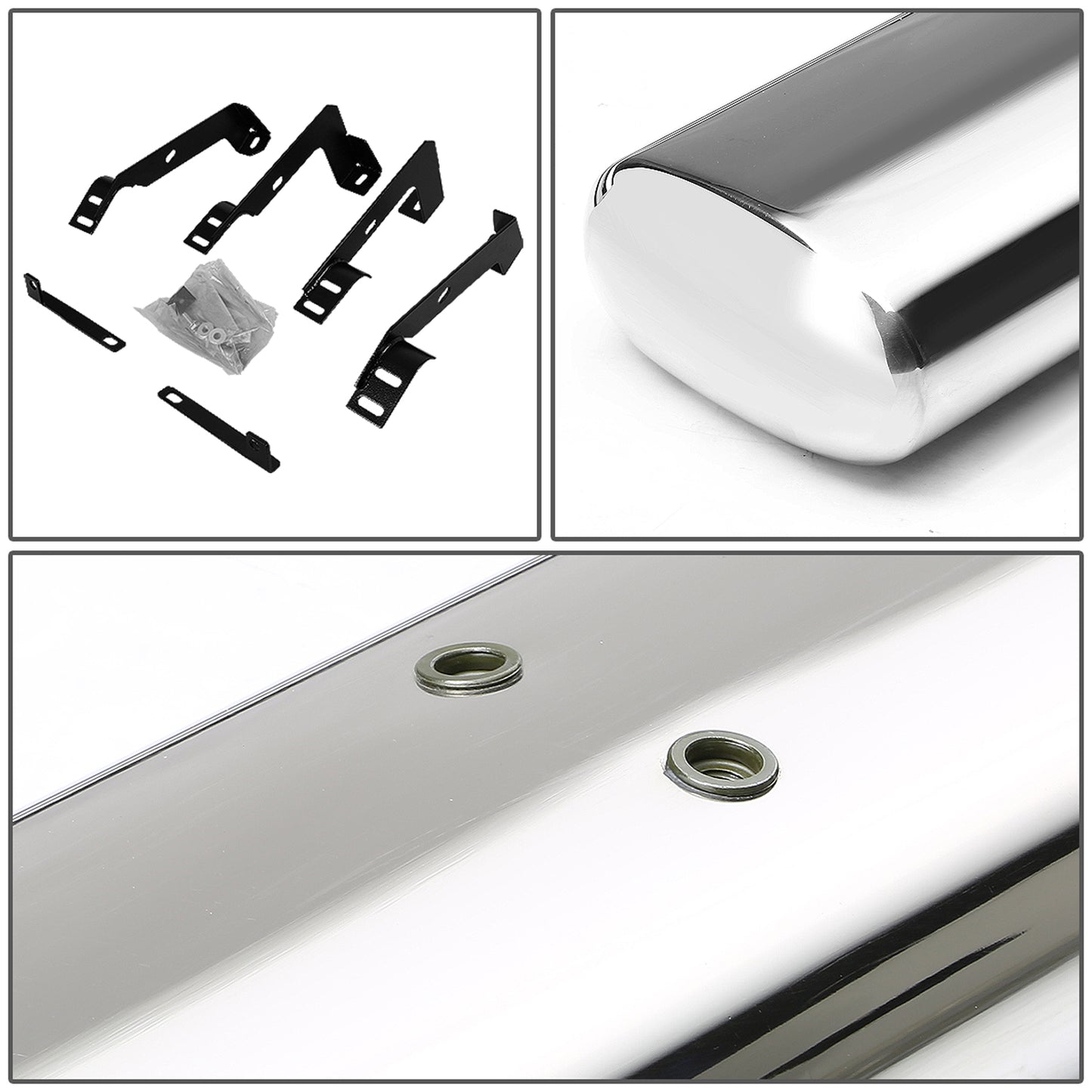 ESTRIBOS 6" - OVAL - STRAIGHT - 02-08 DODGE RAM 1500 / 03-09 RAM 2500, 3500 - REGULAR CAB - SILVER