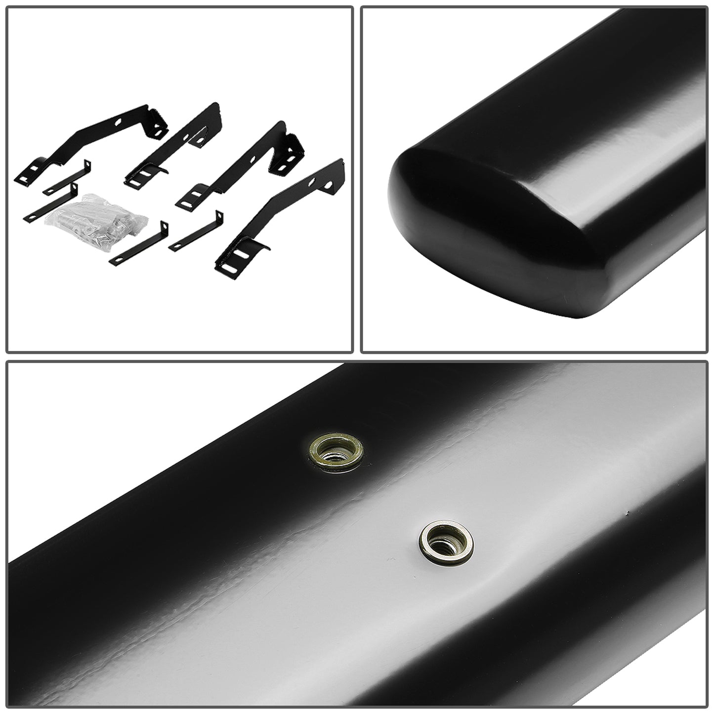 ESTRIBOS 6" - OVAL - STRAIGHT - 98-01 DODGE RAM 1500 / 98-02 DODGE RAM 2500, 3500 - QUAD CAB - BLACK