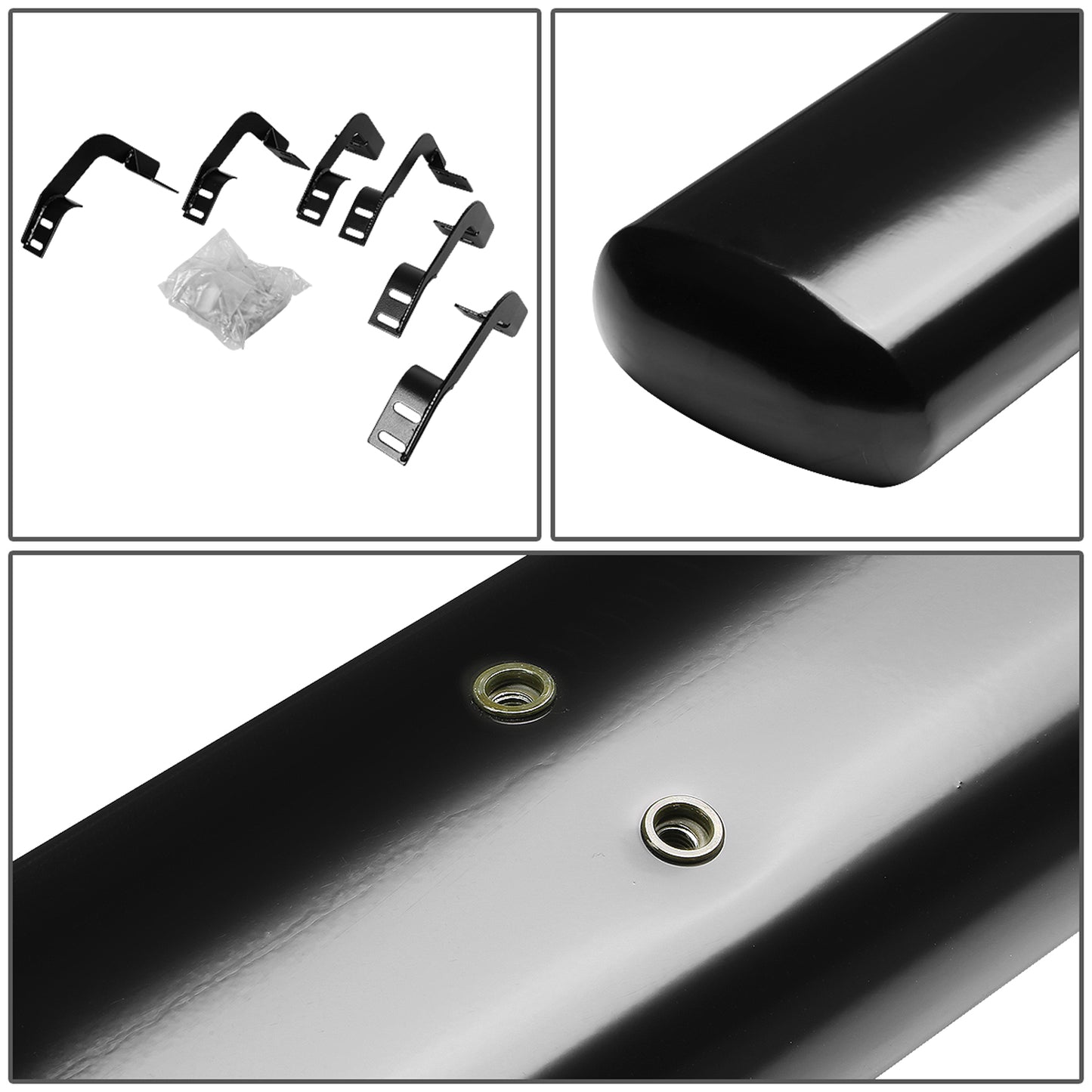 ESTRIBOS 6" - OVAL - STRAIGHT - 11-16 RAM 1500, 2500, 3500 / 2010 DODGE RAM 2500, 3500 / 09-10 DODGE RAM 1500 - QUAD CAB - BLACK