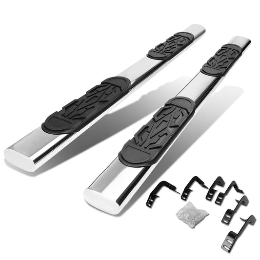 ESTRIBOS 6" - OVAL - STRAIGHT - 11-16 RAM 1500, 2500, 3500 / 2010 DODGE RAM 2500, 3500 / 09-10 DODGE RAM 1500 - QUAD CAB - SILVER