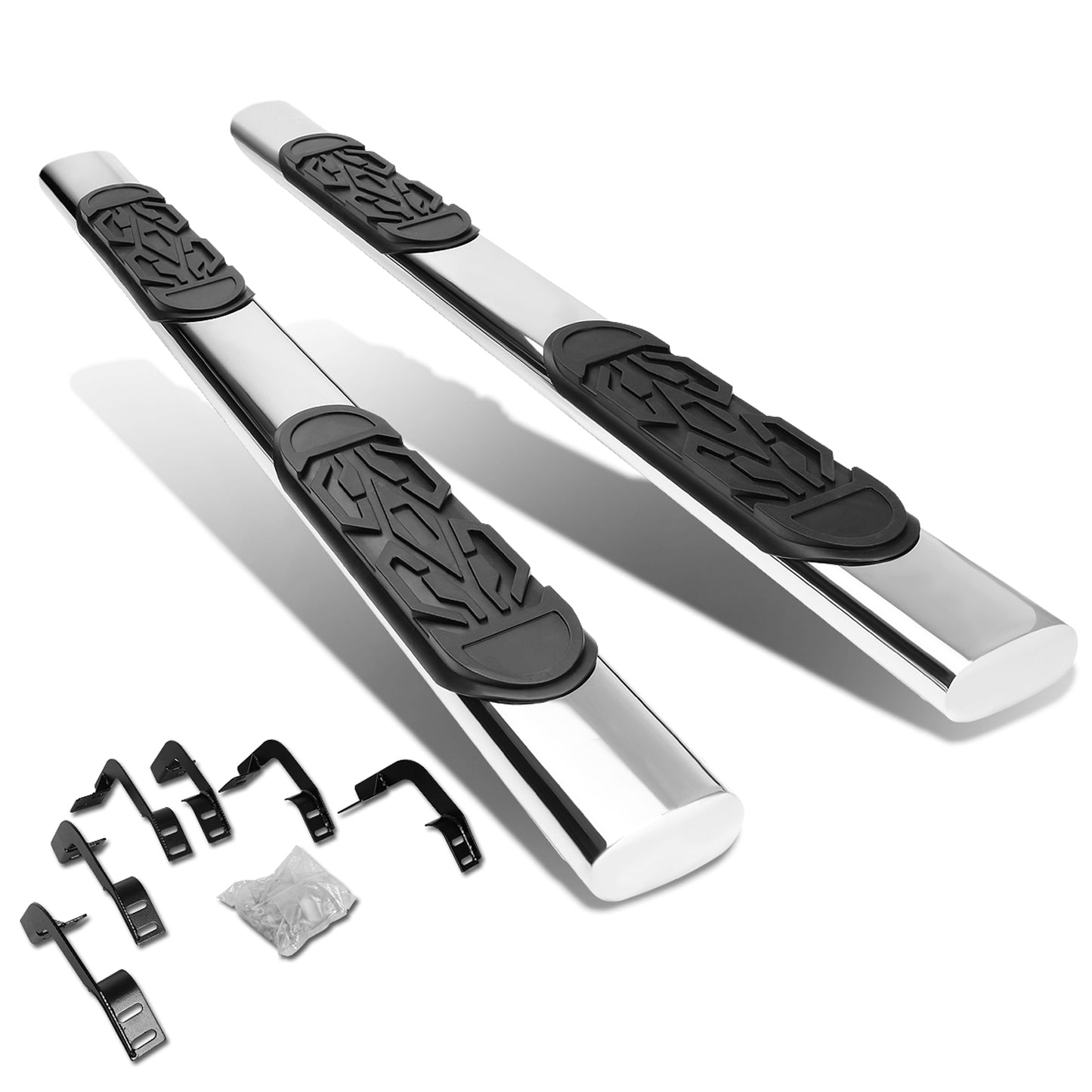 ESTRIBOS 6" - OVAL - STRAIGHT - 11-16 RAM 1500, 2500, 3500 / 2010 DODGE RAM 2500, 3500 / 09-10 DODGE RAM 1500 - QUAD CAB - SILVER