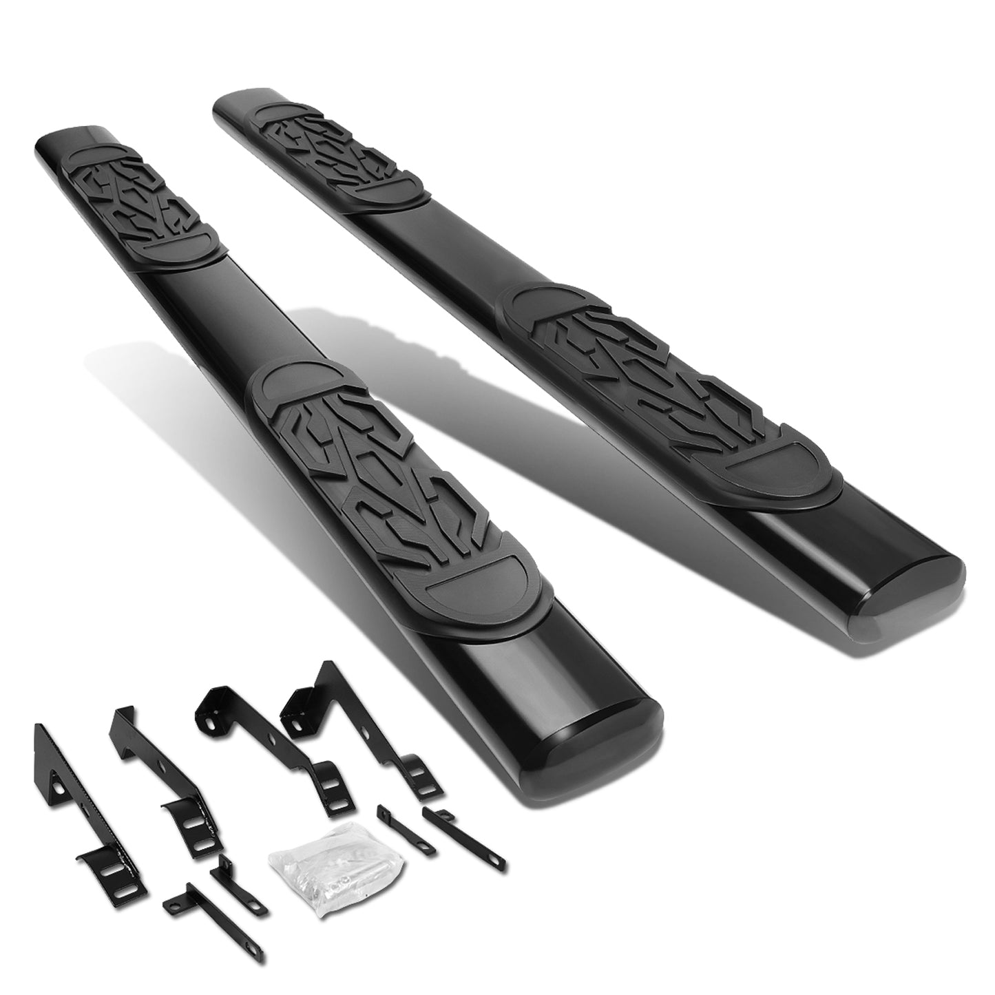 ESTRIBOS 6" - OVAL - STRAIGHT - 02-08 DODGE RAM 1500 / 03-09 RAM 2500, 3500 - QUAD CAB - BLACK