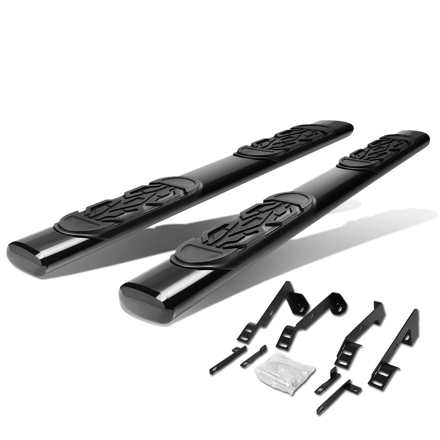 ESTRIBOS 6" - OVAL - STRAIGHT - 02-08 DODGE RAM 1500 / 03-09 RAM 2500, 3500 - QUAD CAB - BLACK