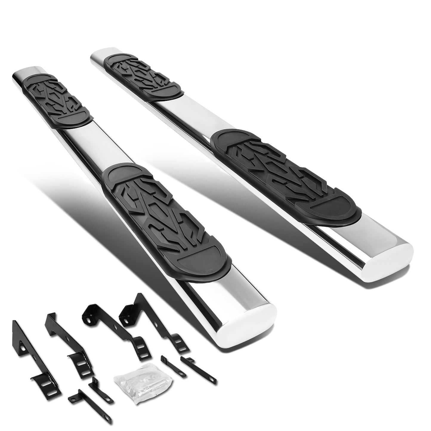 ESTRIBOS 6" - OVAL - STRAIGHT - 02-08 DODGE RAM 1500 / 03-09 RAM 2500, 3500 - QUAD CAB - SILVER