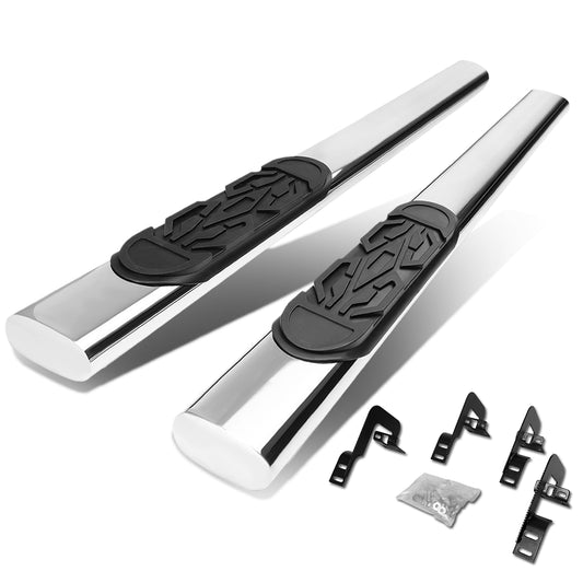 ESTRIBOS 6"- OVAL - STRAIGHT - 04-14 FORD F-150 - REGULAR CAB - SILVER