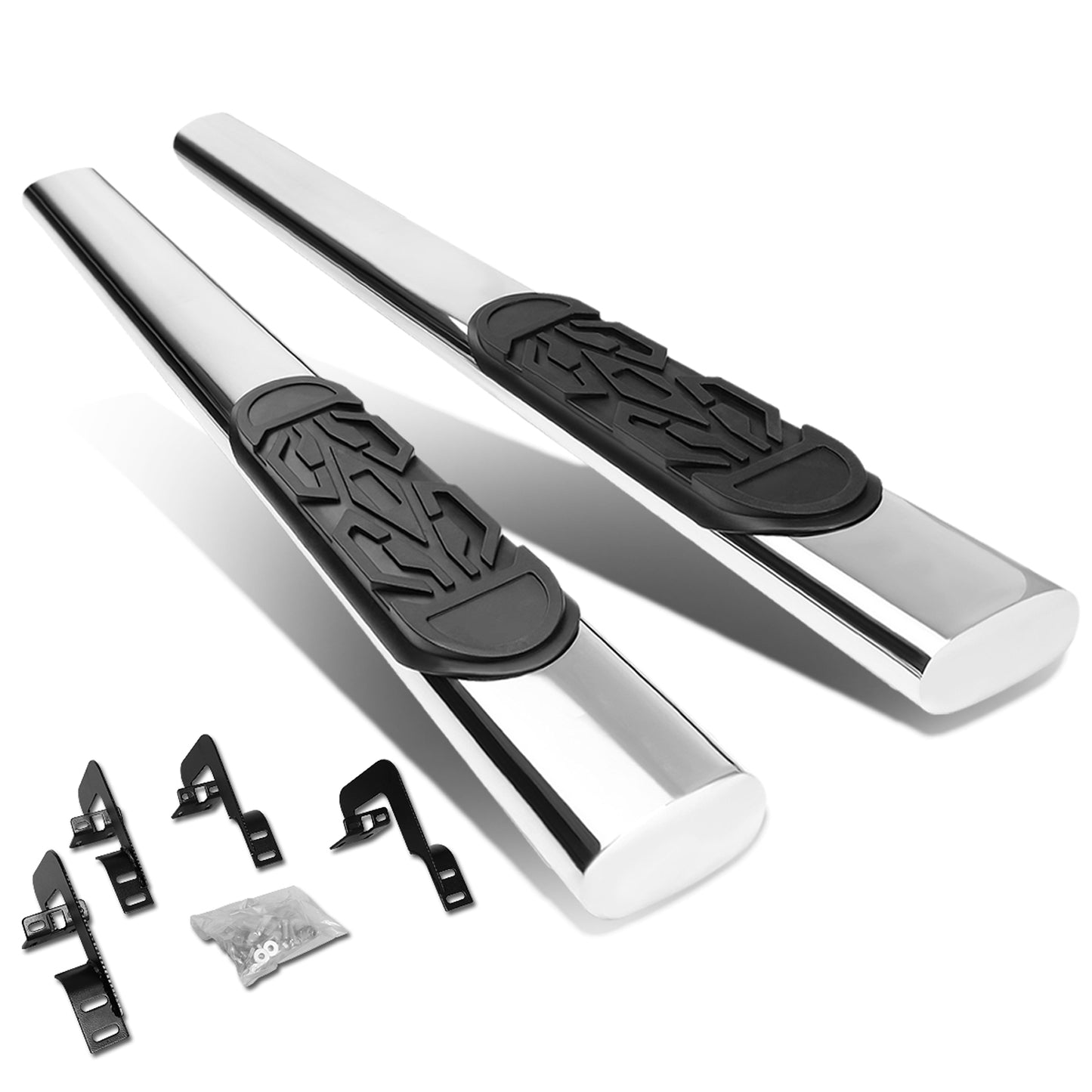 ESTRIBOS 6"- OVAL - STRAIGHT - 04-14 FORD F-150 - REGULAR CAB - SILVER