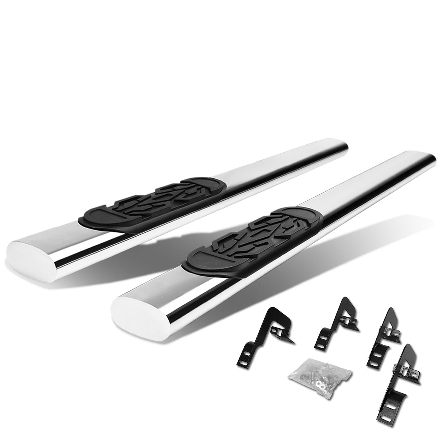 ESTRIBOS 6"- OVAL - STRAIGHT - 04-14 FORD F-150 - REGULAR CAB - SILVER