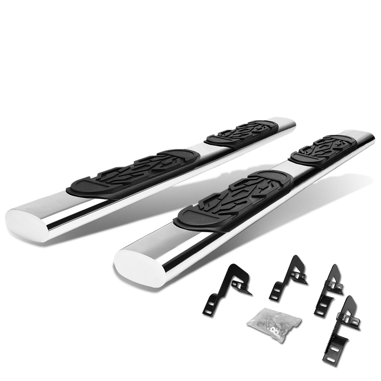 ESTRIBOS 6" - OVAL - STRAIGHT - 04-14 FORD F-150 - EXTENDED CAB - SILVER